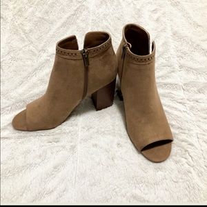 Open toe booties